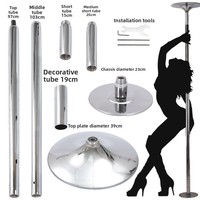 ZJFIT Barre de pole dance en métal pour femmes, utilisation à domicile, équipement de studio de danse portable, hauteur réglable, rotative et mobile