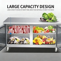 Réfrigérateur sous comptoir haute performance en acier inoxydable, table de préparation réfrigérée pour bars, pubs, salons et équipements de cuisine