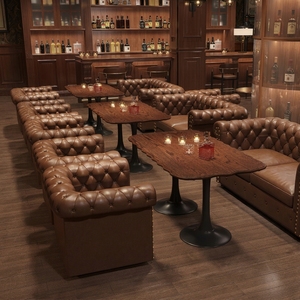 Sillas de Bambú Estilo Europeo Americano para <span class=keywords><strong>Bar</strong></span>, Sofás para <span class=keywords><strong>Bar</strong></span> de Whisky, Sala de Cigarros, Sillas Tiger, Conjuntos de Mesa y Sillas Estilo Americano Retro - Product Image 4