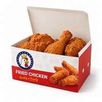 Cajas de Papel Antigrasa Impresas Personalizadas para Pollo Frito, Cajas Desechables para Comida para Llevar, para Restaurantes de Comida Rápida, al por Mayor