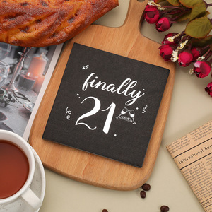 Gold-stamped premium digital napkins, perfect <b>for</b> <b>birthday</b> parties, <b>decorative</b> square paper, high-end hotel disposable napkins. - Product Image 4