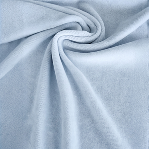 Tissu Velours Tricoté en Coton Bleu Clair Premium 240 g/m² 80/20 Coton Polyester en Rouleau pour Vêtements en Gros - Product Image 3