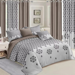 Wholesale Luxury <strong>Curtain</strong> Bedding Collection Design 6 Pcs Bedsheet <strong>Duvet</strong> <strong>Cover</strong> Bedding Set with <strong>Matching</strong> <strong>Curtain</strong> - Product Image 6