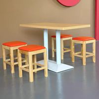 Ensemble de salle à manger commercial simple, pratique et durable pour hôtels et bars à domicile – Combinaison table et tabourets pour snack-bars décontractés