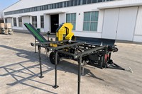 Mesin Pemroses Kayu Bakar RM500 PLUS-Eco Log Splitter dengan Mesin Bensin 45T 500mm Baji Pemisah 6 Arah Konveyor 3.2m