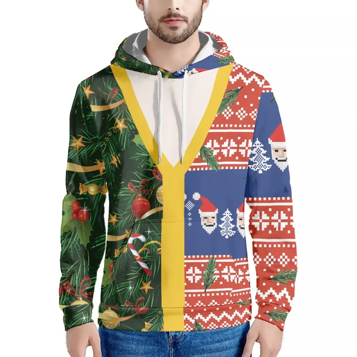 Top Quality Christmas Winter Best Price Custom Logo Various Printed Outwear Pullover Fleece Hooded Hoodies Men