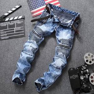 Jeans en denim décontractés pour hommes, <span class=keywords><strong>taille</strong></span> moyenne, coupe droite, ample, extensible, fin, été 2021, grande <span class=keywords><strong>taille</strong></span>, <span class=keywords><strong>pantalon</strong></span> en jean pour hommes / jeans pour hommes - Product Image 4