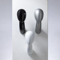 Tête de mannequin en fibre de verre à cou long, support mural pour perruques, modèle de présentation en plusieurs couleurs, matériau FRP