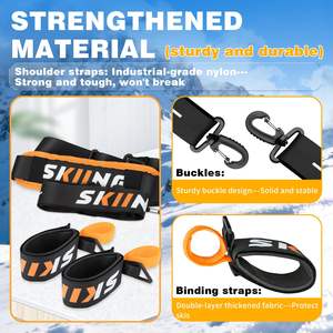 Correa para Esquís, Soporte para Transportar Esquís y Bastones, para un Fácil Transporte de sus Accesorios de Esquí, Bastón, Skimate/Boot - Product Image 4