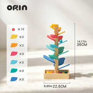 Rainbow <strong>Marble</strong> Run <strong>Tree</strong> Toy, Wooden Musical Ball Track Toy for Kids, Montessori Educational Sensory Toy - Product Image 2