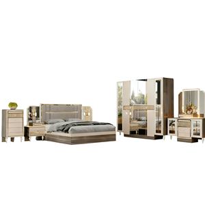 Комплект мебели для спальни в турецком стиле: деревянная кровать размера Twin, полный набор для спальни с кожаными и металлическими элементами, высокое качество, низкий MOQ - Product Image 1