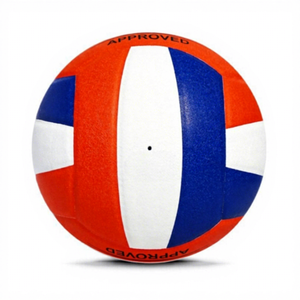 Ballon de volley-ball taille 5, bleu, orange, blanc, motif tourbillon, en PU, style standard pour adultes, prix usine - Product Image 2