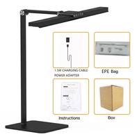 Lampe de bureau LED professionnelle 24W avec corps en aluminium, CRI 95 Ra élevé, lumière de lecture RG0 sans scintillement, lampe de table pliable