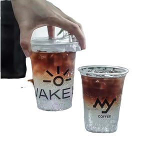 Vasos Desechables Ecológicos con Logotipo Personalizado de 12 oz 350 ml, Vasos de Plástico Transparente con Tapas de Blíster para Bebidas Frías, Café, Té de Burbujas - Product Image 1
