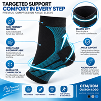 Manchons de compression pour cheville avec soutien de la voûte plantaire, chaussettes de maintien du pied pour fasciite plantaire, course à pied, fitness, sports, logo personnalisé
