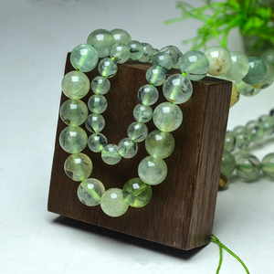 Natural Prehnite <strong>Beads</strong> 6mm 8mm Round Smooth <strong>Beads</strong> with <strong>Black</strong> Inclusions for Jewelry Making, DIY Healing Crystal Stone <strong>Beads</strong> - Product Image 5