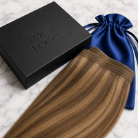 Micro Machine Weft Genius Weft 100% Cheveux Humains Alignés Cuticule à Cuticule, Vierge Brut, Double Tirage, Vente en Gros Direct Usine