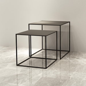 Chất Lượng Cao Cửa Hàng Quần Áo Đen Làm Tổ Bảng Hiển Thị Giá Giày Và Mũ Bàn Xoay Cao Và Thấp - Product Image 2