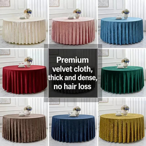 <span class=keywords><strong>Tovaglia</strong></span> in Velluto Schiacciato Rotonda 132 cm Blu Polvere, <span class=keywords><strong>Tovaglia</strong></span> Rotonda in Velluto per Ristorante, <span class=keywords><strong>Tovaglia</strong></span> <span class=keywords><strong>Verde</strong></span> Scuro - Product Image 2