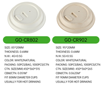 Vente directe d'usine canne à sucre bagasse tasses chaudes couvercles de voyage de café couverture en papier jetable pour tasse
