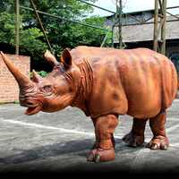 Costume de mascotte de rhinocéros grandeur nature My Dino GR-051, parc d'attractions, animal robotique