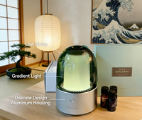Purificador de Aire de Aluminio de Lujo, Humidificador Silencioso con Aroma y Luz Ambiental, Difusor de Fragancia Portátil para Hotel, Spa y Dormitorio