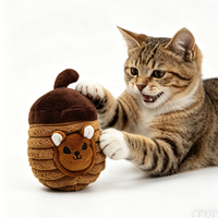 Peluche personnalisée en forme d'écureuil miniature, jouet à mâcher pour chat avec pomme de pin