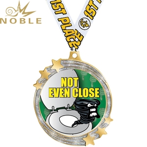 Medalla de esgrima Premium Noble <span class=keywords><strong>con</strong></span> máscara de esgrima 3D, <span class=keywords><strong>espadas</strong></span> cruzadas, ribete decorado <span class=keywords><strong>con</strong></span> estrella, premio de Metal hecho a mano para competiciones deportivas - Product Image 4