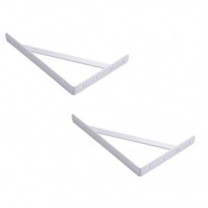 Support mural triangulaire en fer renforcé pour étagère flottante simple face, blanc, capacité 75 lbs, revêtement poudré - Product Image 6
