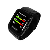 Montre connectée noire pour la pression artérielle, moniteur de fréquence cardiaque, dispositif de suivi de la santé portable pour usage domestique