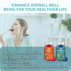 Complément alimentaire OEM/ODM aux fruits et légumes biologiques, 45 gommes aux fruits et légumes, vitamines pour adultes et enfants, sous forme de bonbons gommeux - Product Image 2