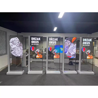 Ultra ramping Display Oled dua sisi kios untuk iklan layar Display Digital transparan 55 inci dengan jendela OS
