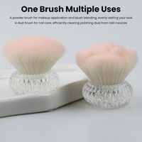 Nouvelle conception de brosse à poussière pour ongles en cristal, brosse de nettoyage pour maquillage, outil de nettoyage en forme de champignon ou de fleur