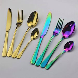 24-Piece Gold Stainless Steel Cutlery Set High Quality Luxury Nordic Design Style Heavy Texture Reusable Tableware - Product Image 4