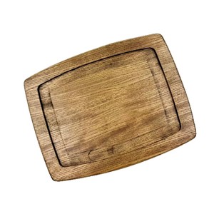 Tabla de cortar de madera rectangular de 25.5x20.5x1.5cm de madera de caucho para cortar verduras y frutas en la cocina - Product Image 1