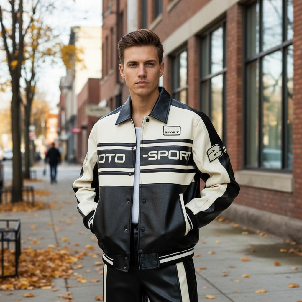Veste Cuir Homme Taille S - Noir, Symbole éclair, Occasion Très Bon état