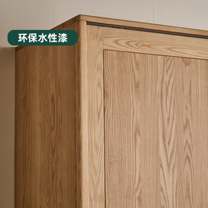 Solid Wood Sliding Door <b>Wardrobe</b> <b>Large</b> Capacity Bedroom Storage Cabinet Multifunctional Adult Use - Product Image 3