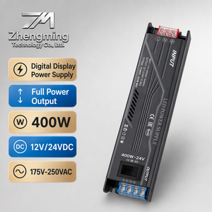 Alimentation à découpage numérique 400W avec affichage LED, transformateur de tension constante AC 175-250V vers DC 12V/24V pour bande LED - Product Image 1