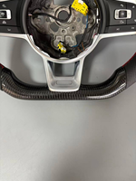 Meilleures ventes mondiales - Volant de voiture en cuir perforé en fibre de carbone pour VW Passat Tiguan Polo Lamando Golf Sagitar