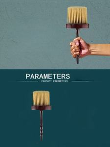 Brosse à poussière pour le cou de <span class=keywords><strong>coiffeur</strong></span> professionnel, polyvalente pour le nettoyage du visage et l'élimination des cheveux cassés, manche en bois - Product Image 6