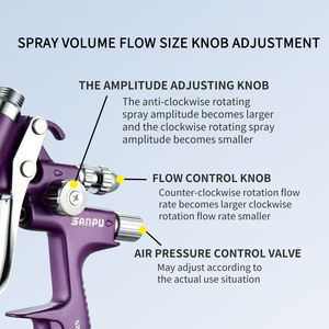 스테인레스 스틸 바늘 팁이있는 프리미엄 1.3mm 에어 스프레이 건 600ml 중력 공급 컵 자동차 페인트 스프레이 전용 - Product Image 6