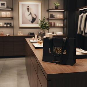 カスタムギフトバッグ 高級リサイクルクラフト紙 ショッピングバッグ (ジュエリー・貴重品用、ラミネート加工、豪華デザイン、ロゴ対応) - Product Image 3