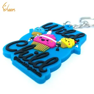 Promotional Gifts Cartoon Figures Badge Wholesale Rubber Key Chain China Cute 3D Logo Custom Rubber Pvc Keychain