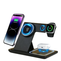 Station de charge pliable 3-en-1 personnalisée avec logo, support de charge magnétique sans fil pour iPhone, Apple Watch et écouteurs XY13