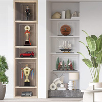 Vitrine en acrylique transparente assemblée avec base noire, boîte de présentation anti-poussière pour objets de collection, modèles, ballons, trophées