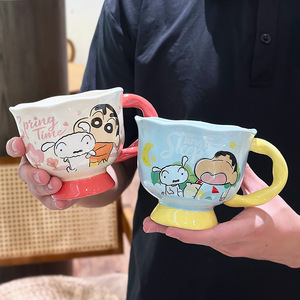 แก้วเซรามิคลายการ์ตูนเครยอนชินจัง พร้อมหูจับ สำหรับคู่รัก ดื่มกาแฟ ชา ของขวัญฤดูใบไม้ผลิ 2025 - Product Image 3