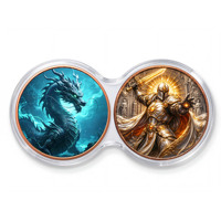 1 ons 999 Koin Tembaga Murni 2-pak Kapsul Infinity Warna-warni Kartun Relief Tinggi 3D Armor Battle Dragon Combo Edisi Kolektor