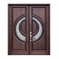 Porte d'entrée principale double à ouverture manuelle en alliage d'aluminium PSL OEM, étanche et résistante aux intempéries, style moderne pour la maison