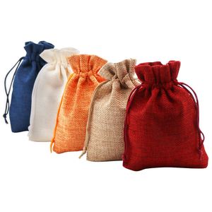 Sac cadeau réutilisable en toile de jute et lin avec cordon de serrage, pochette écologique pour bijoux, bougies, savons, 4x6 pouces, Bolsas De Organzas Yute, pour la Saint-Valentin et Noël - Product Image 6