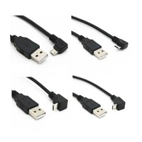 Cable Micro USB Personalizado de 90 Grados, Derecho/Izquierdo, 0.25m/0.5m/1m/1.5m/2m/3m, con Corte en Ángulo, Blindaje Trenzado, USB 2.0 Macho para Computadora